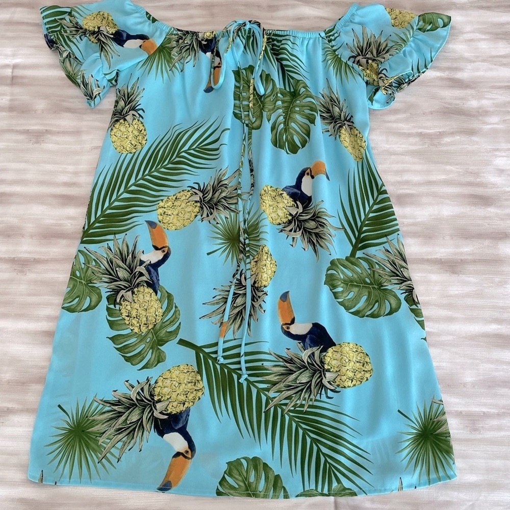 Promesa Blue and Green Ruffled Smocked Sundress